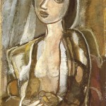 Lasar Segall - Figura com Pássaro, 1955, guache e aquarela sobre papel - CAIXA Cultural RJ