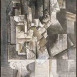 Pablo Picasso, Homme à la guitare (Paris, outono 1911). Óleo sobre tela, 154x77,5 cm. Musée national Picasso-Paris. Foto: © RMN-Grand Palais (Musée national Picasso-Paris) / Ojéda René-Gabriel  © Succession Pablo Picasso / AUTVIS, Brasil, 2016.