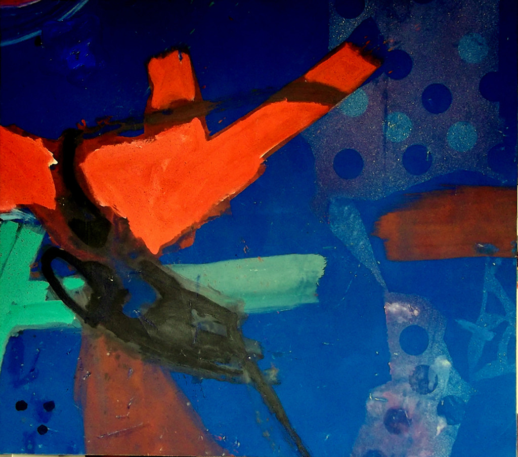 A pintura azul e sua base, 2009 - 140 x 160 cm