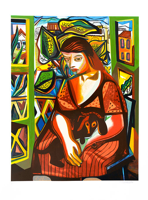 Di Cavalcanti - Menina com cachorro  - 0002